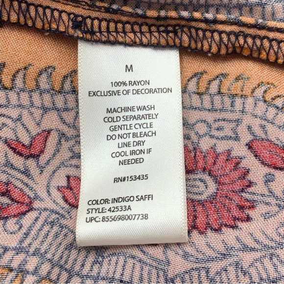 BEACH LUNCH LOUNGE Size M Boho Sleeveless‎ Blue Multicolored Shift Dress. - Picture 6 of 6